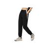 Li-Ning Color Block Drawstring Mid Waist Cuffed Knit Sports Pants Women Bottoms Black AYKU366-2
