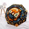 Retro Art  pattern, automatic folding umbrella, portable and foldable design, 8 ribs, a Christmas or birthday gift.