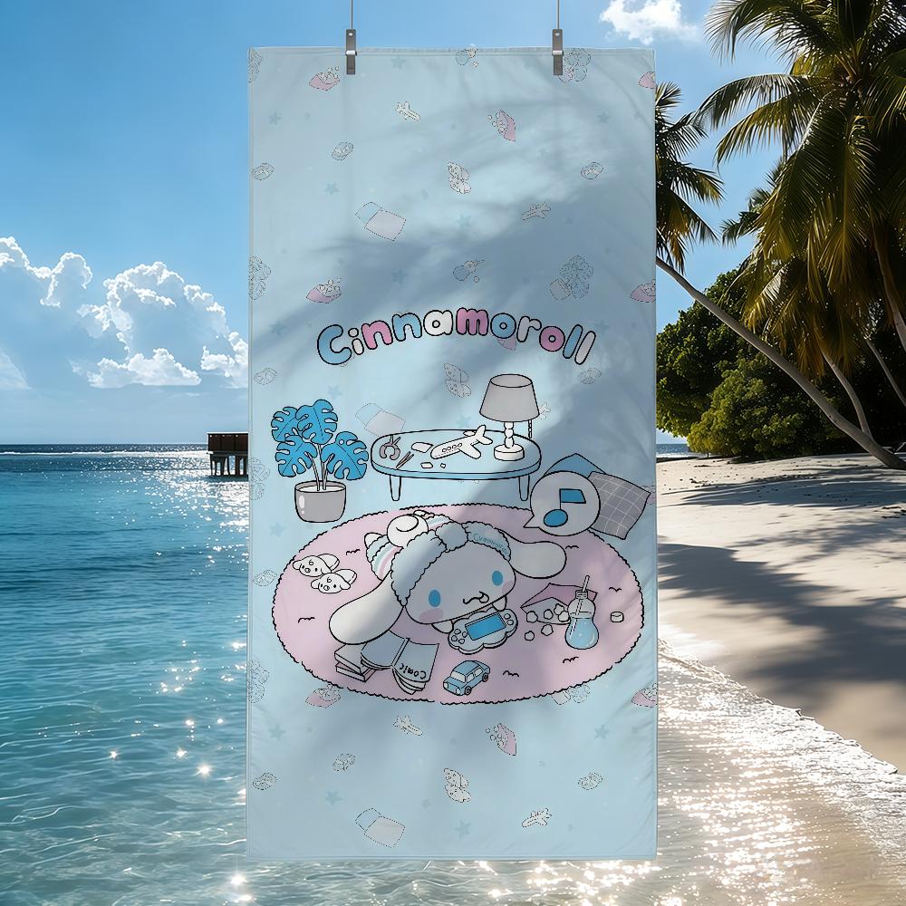 Sa C-Cinnamoroll cute Towel Quick Drying Beach Towels Are Suitable For Swimming Pools Camping Yoga And The Gym