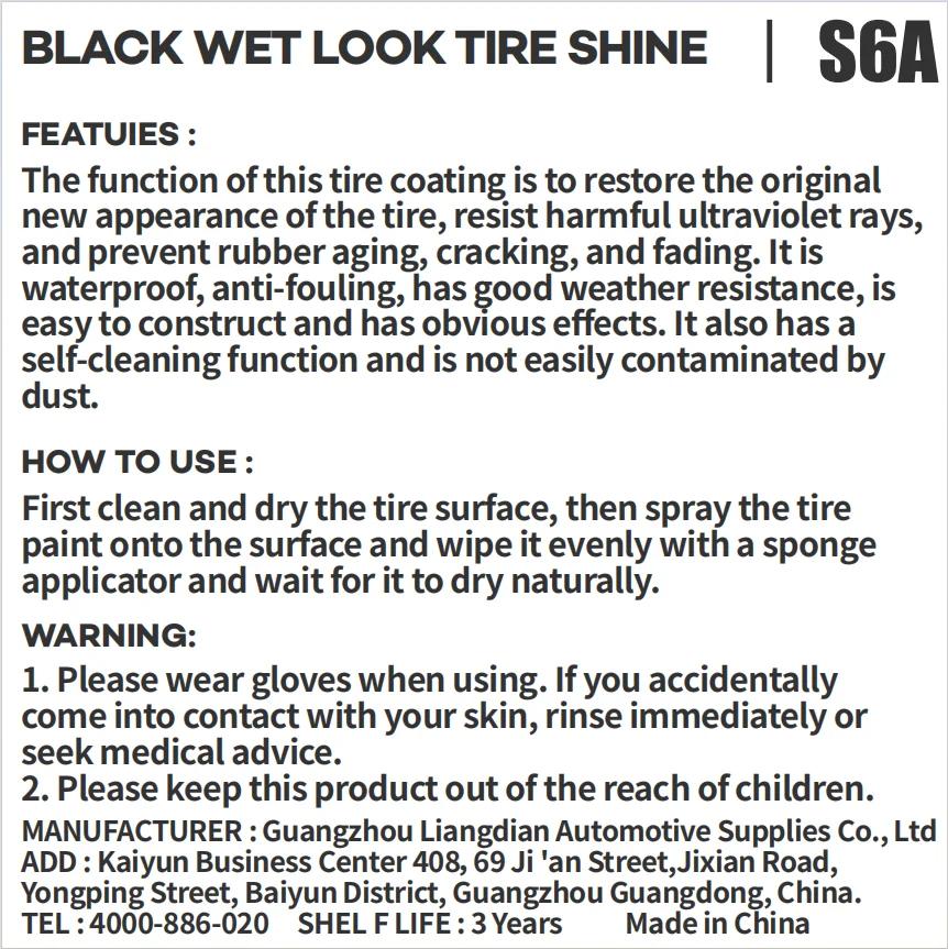 Black Wet Look Tire Shine Dressing,for a Whole New Level of Shine and Depth of Black,Safe for Cars,Trucks,Motorcycles,RVs & More