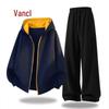 VANCL Men's Casual Hooded Zipper Sweatshirt and Pants Set