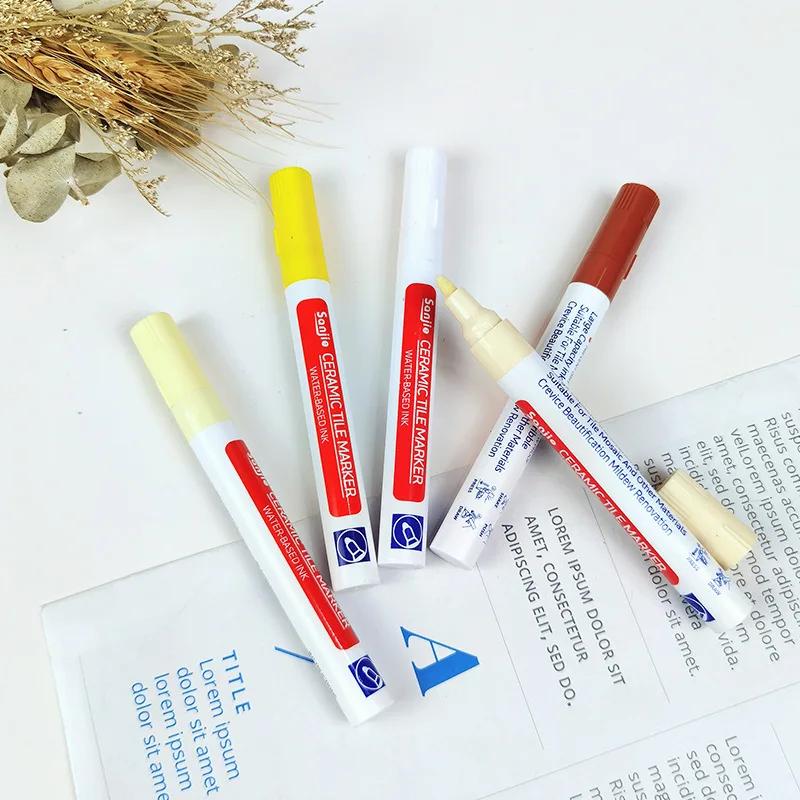 Vodotěsné bílé spárovací dlaždice Pen Wall Spárovací Restorer Mark, Keramické dlaždice Krásný šev, Kuchyň a koupelna Změna barvy ševů na stěně