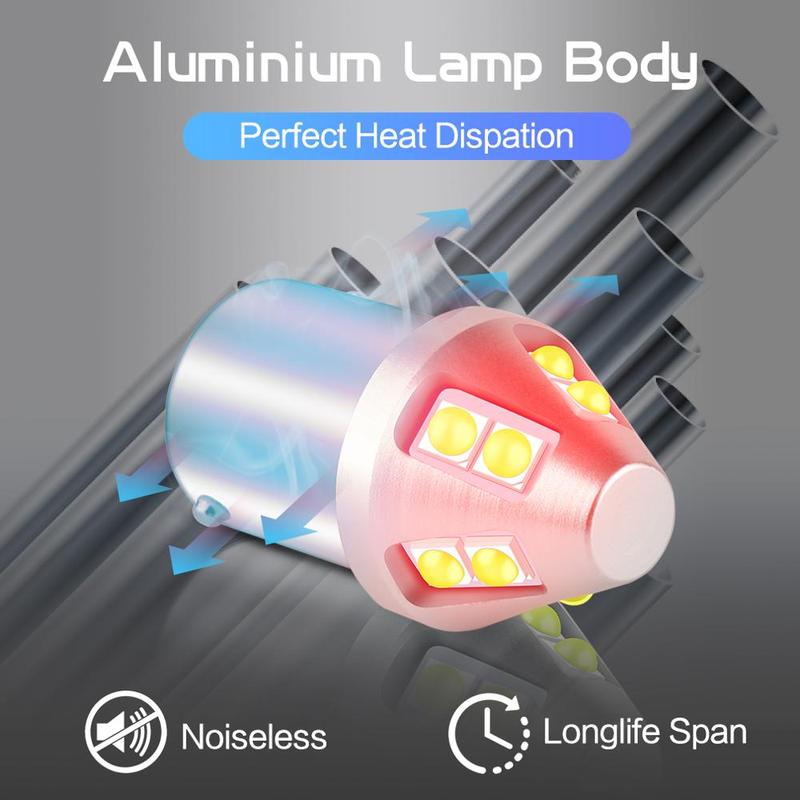 2Pcs R5W R3W R10W S25 1156 BA15S P21W PY21W BAU15S 1157 P21/5W BAY15D LED Bulbs Stop Tail Signal Lamp Rear Fog Light 12V 24V