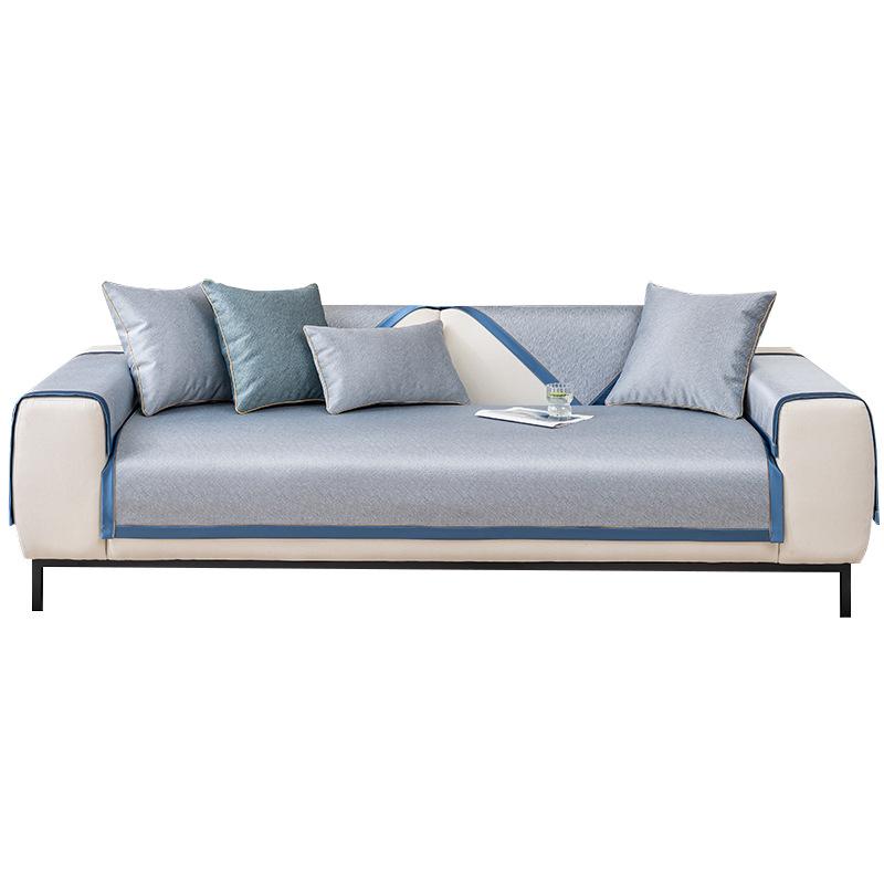 Ice Silk Sofa Cover Summer Cool Feeling Cushion Mat Nordic Flowers Non-slip Sofa Mat Towel Pets Couch Slipcovers for Living Room