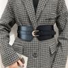 Fashion Women Wide Belt Elastic Stretch Leather Pin Buckle Corset Belt Female Ladies Black Cummerbund Straps