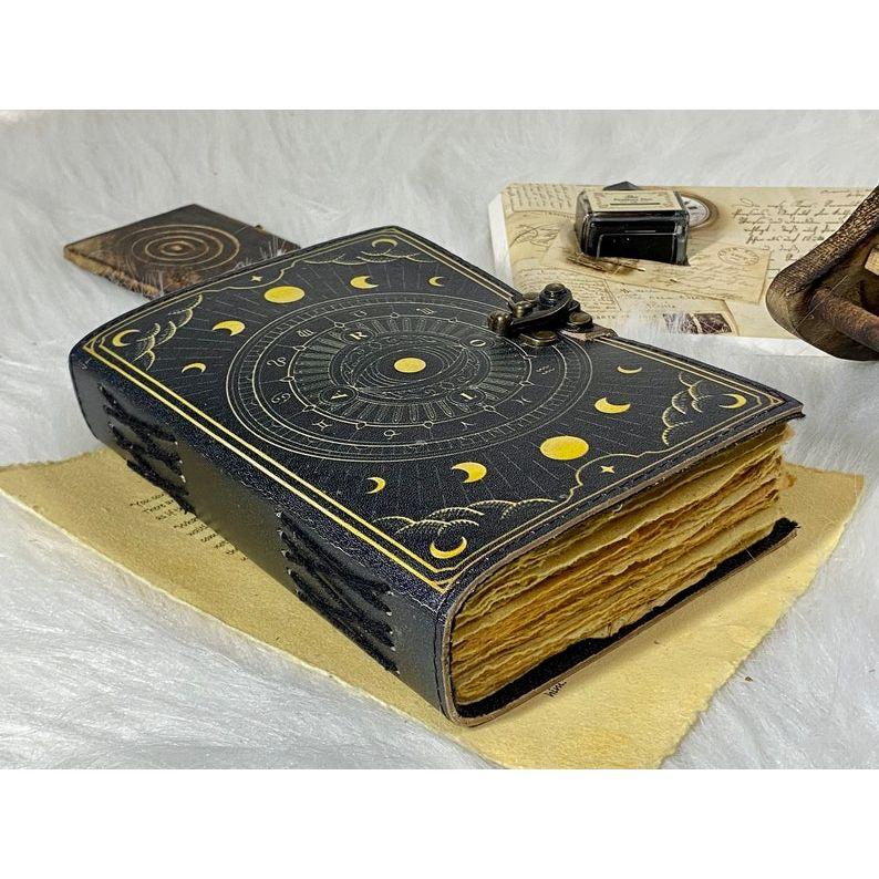 Leather Journal Notebook Print Journal Spell Book Grimoire Junk Journal Witch and Wiccan Handmade