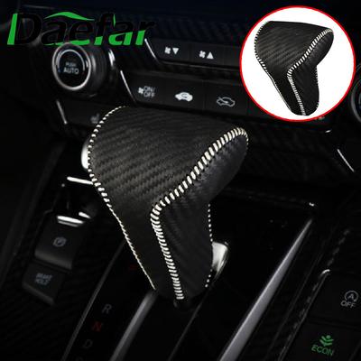 Leather Gear Shift Collars Case For Honda CRV CR-V 2017 2018 Car Gear Head Shift Knob Cover Auto