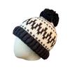 Korean Style Knitted Hat for Cold Protection Versatile Wool Ball Retro Jacquard Wool Hat Women's Autumn and Winter Thickened Warm Ear Protection Hat