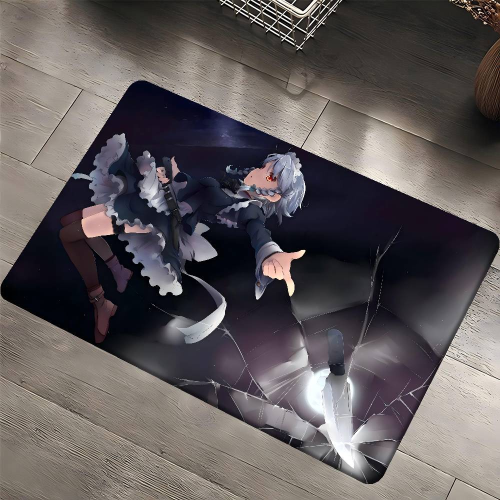 

Sakuya Izayoi Cartoon Floor Mat Anti-slip Printed Bedside Mats Modern Living Room Balcony Rug 40x60 cm
