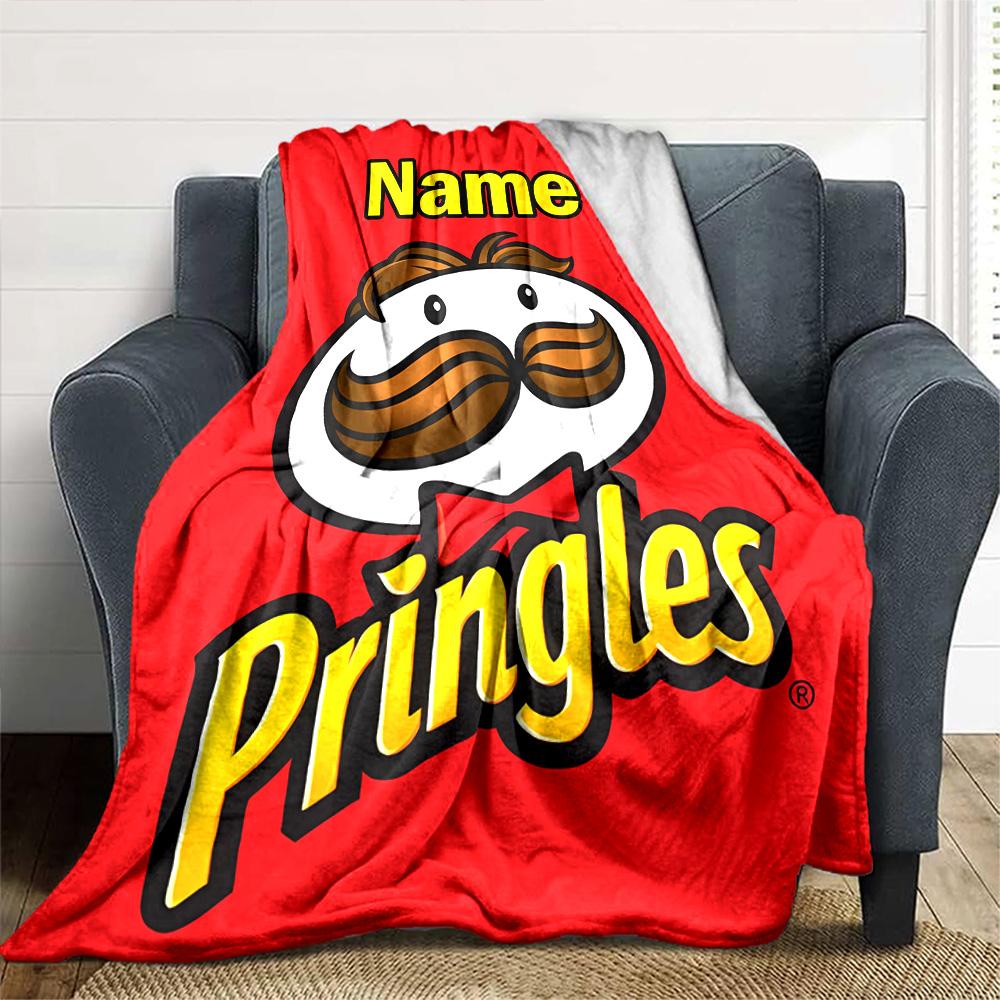 Customiz Name Personality Pringles Blanket Soft &Warm Sofa Office Bed Travel Lunch Break Blanket, Gift Suitable All Seasons