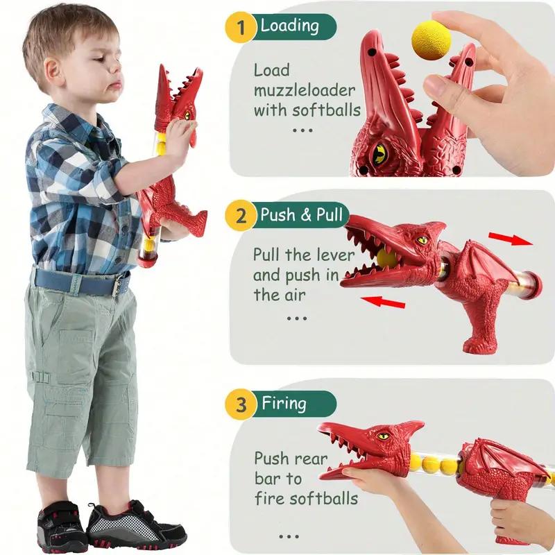 Children playing dinosaurs ducks shooting toy guns parent-child interactive battles boys' air soft bullet guns