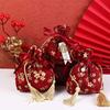Pearl Pendant Ribbon Bow Wrist Bag Sakura Wedding Candy Bag  Female/Girls