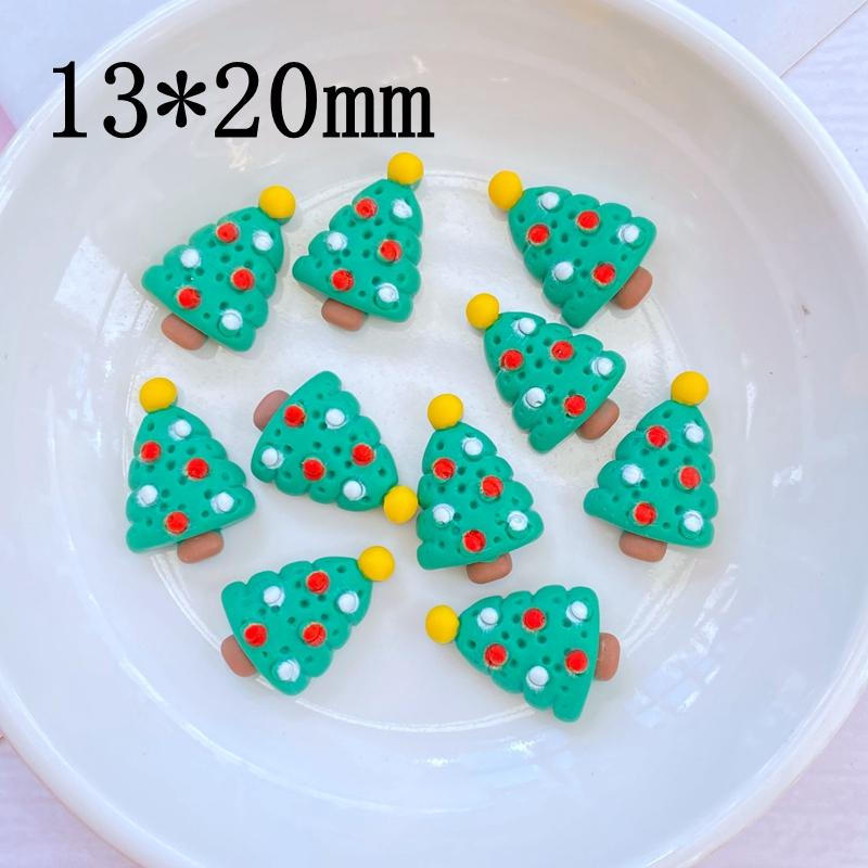 20PCS Cute cartoon Santa Claus, deer head, Christmas tree Resin Crafts Scrapbooking Phone Decor Embellishments DIY Accessories