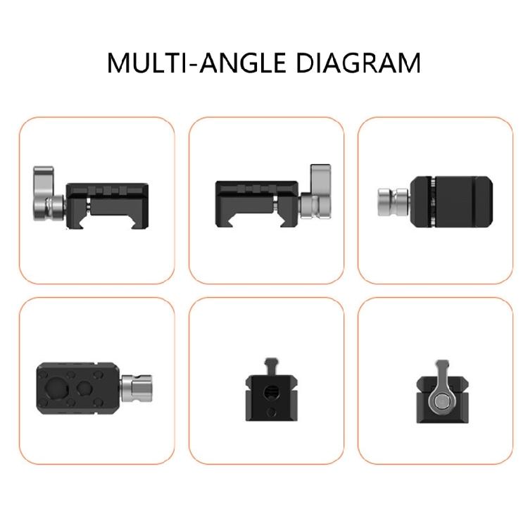High Strength Aluminum Camera Mount Clamp Precise Sliding Rail 1/4 3/8 Thread Adapter For Quick Gear Setups