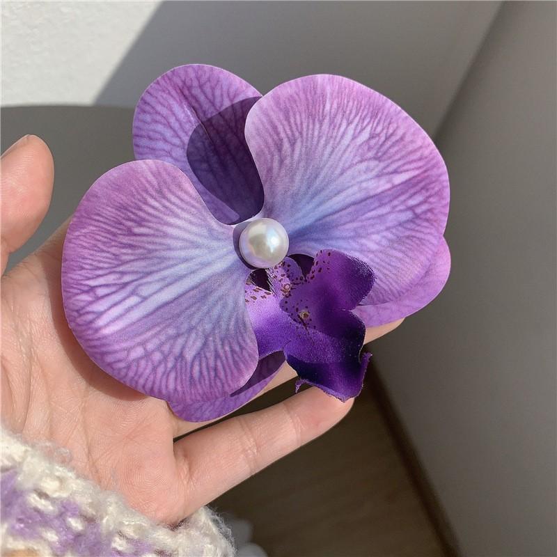1Pcs Phalaenopsis Pearl Hair Clip Orchid Butterfly Hair Clip Duckbill Clip Summer Holiday Hair Accessories Bow Flower Hair Clips