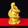 Chinese Zodiac Figurine, Snake, 2025 Year of the Snake, Gold, Feng Shui, Resin, Palm-sized, Feng Shui Item, Interior Decor