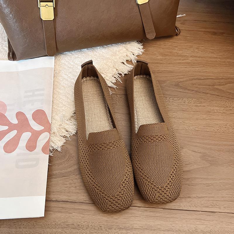 

Doudou женские туфли-одинарки весенне-летняя мода новые плетеные низкий каблук легкий подъем плетение муха большой размер маленький квадратный носок ленивые туфли бабушки 42 хаки