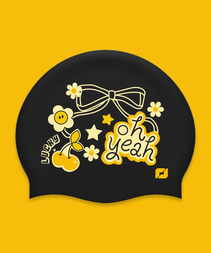 Tieseunain Sugar Pop Silicone Swim Cap Black