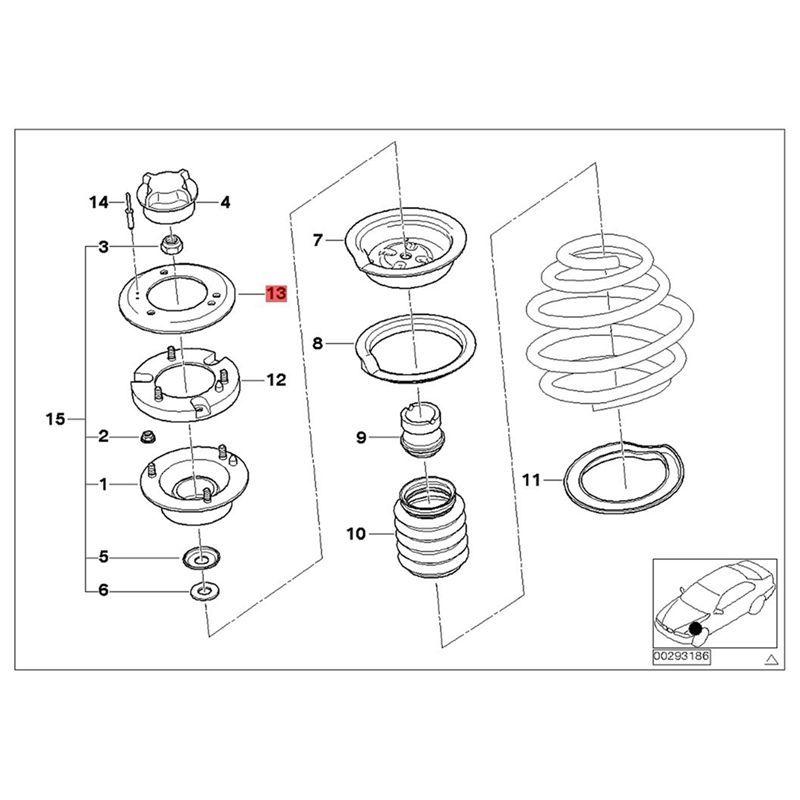 AEE5-51717036781 Car Front Upper Strut Mount Reinforcement Plate For BMW 3 E46 E85 E86 Z4 99-08 Shock Absorber Top Cover