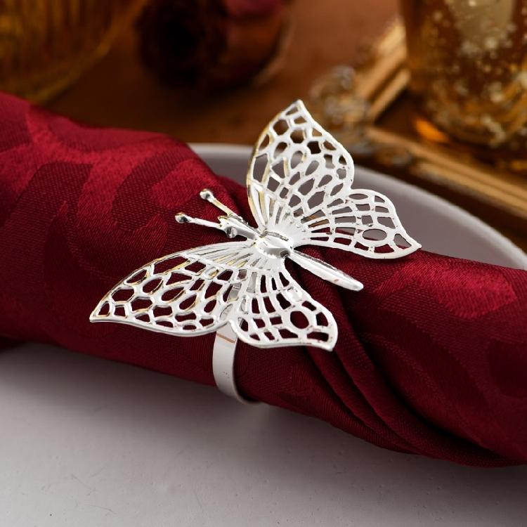 Set Of 12 Elegant Butterfly Napkin Rings Accessory For Enhancing Dining Ambiances At Weddings And Festival Meals