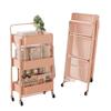 Compact Folding Carbon Steel Storage Cart for Kitchen or Bedroom