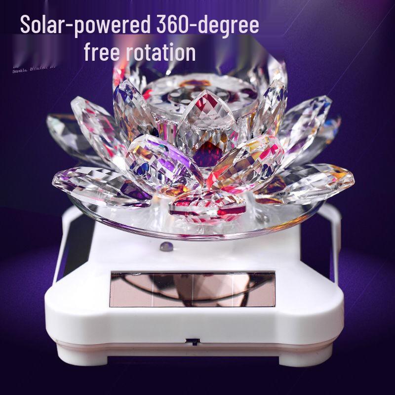 Solar-Powered Rotating Lotus Car Perfume Ornament