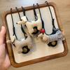 Cartoon Dachshund Leather Glasses Clip Hanging Neck Decorative Accessories Portable Cute Stylish Versatile Eyeglass Storage Gift