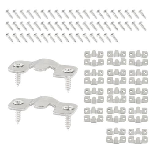 Lemfema Stainless Steel Wall Hooks, 15-Pair Set (30 Pieces), Frame Hanging Brackets, Frame Hooks for Hanging Clocks, Mirrors, and Paintings, Multi-Fun