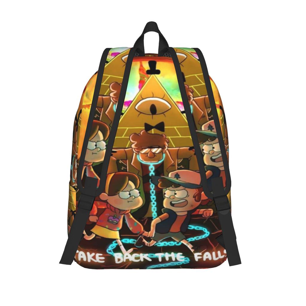 Gravitys Falls Teenage Backpack with Pocket Student Work  Daypack for Men Women College Canvas Bags