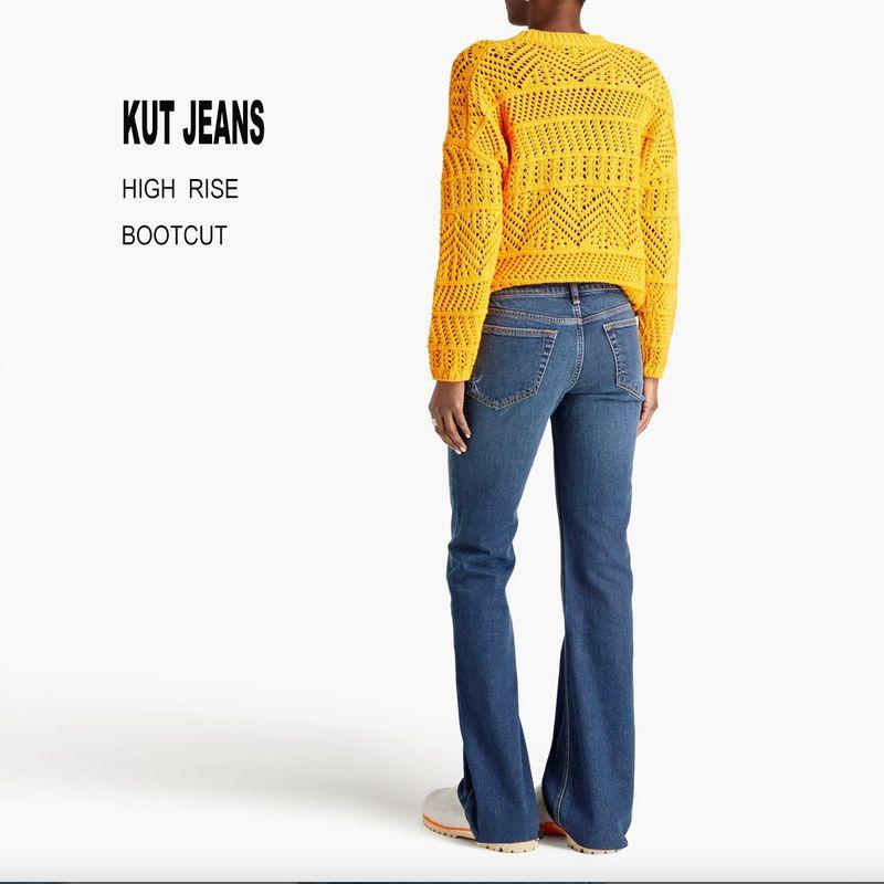 

2 Pieces of 90% off Export Export USA High Elastic Micro-Pull Silm Blue High-Rise Long Leg Speaker Denim Mop Pants C product KUT2 Wide Leg Horn flat pocket(D5Y3) 20W