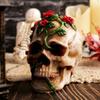 Resin Rose Skull Heads Halloween Horror Skull Ornaments Resin Crafts Party HomeGarden Lawn Decor Haunted House Horror Props Gift