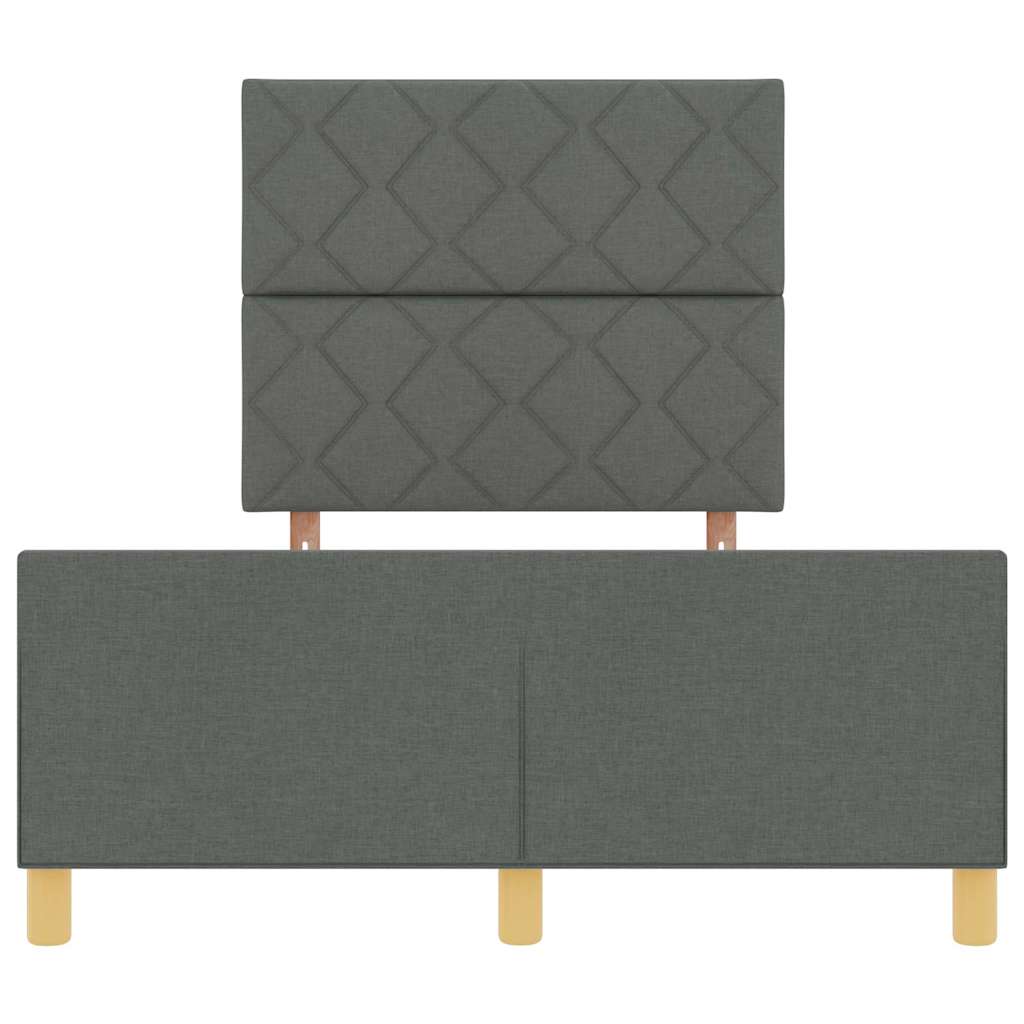 Bed Frame with Headboard Dark Grey 120 X 200 Cm Fabric