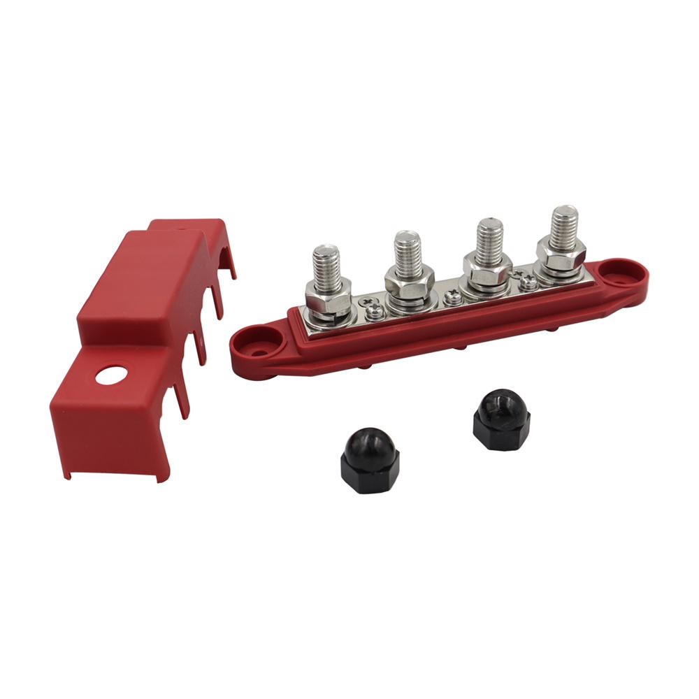 M10 3/8"  4 Stud Power Distribution Block for Car BUS Truck Boat RV 48V DC