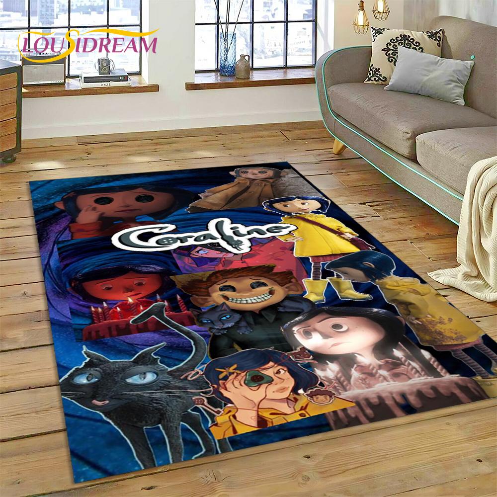 27 Style Coraline Secret Door Cartoon Horror Carpet Rug for Bedroom Living Room Home Sofa Decoration,kids Large Decor Floor Mat