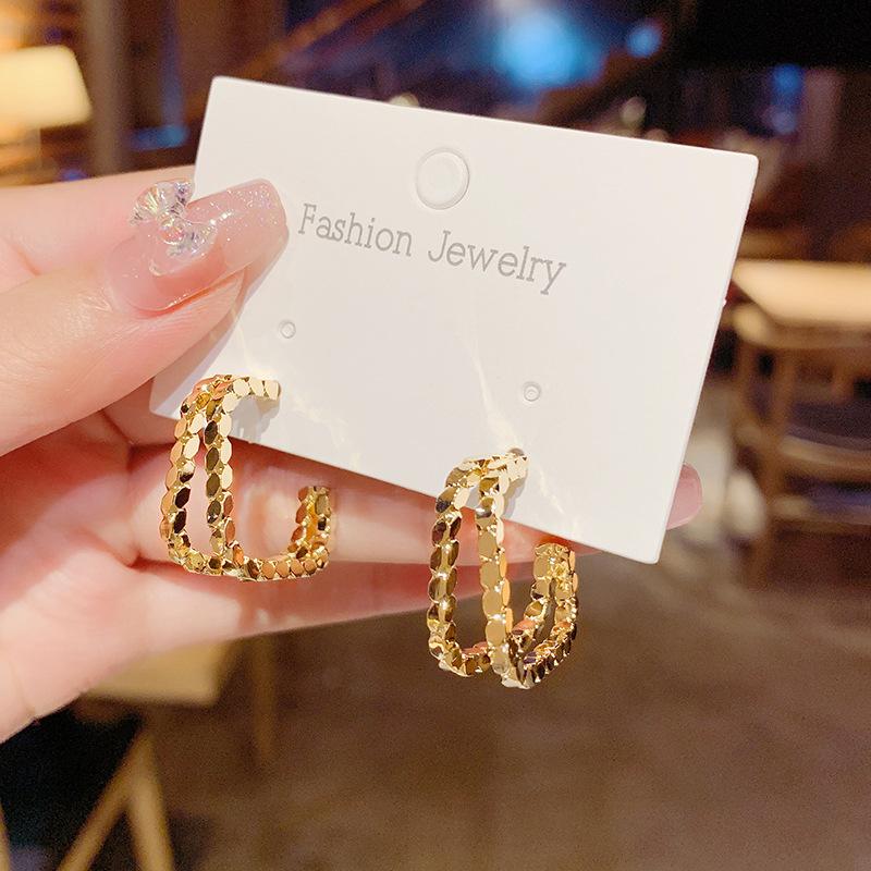 High End Minimalist Niche Square Earrings