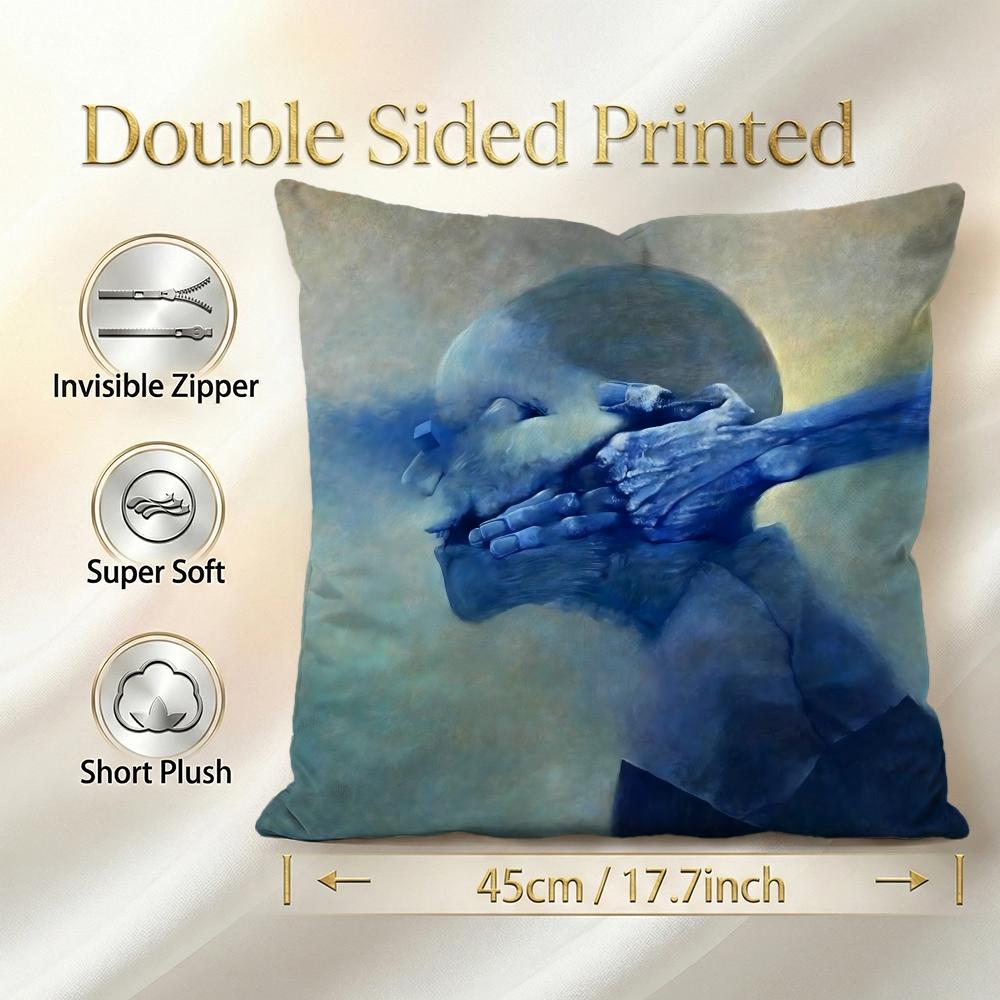 Artist Zdzislaw Beksinski Cushion Cover 1Pcs Decorative Covers Soft Cushion Case For Sofa Couch Decor 40X40 45X45 Pillowcases