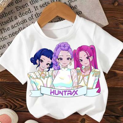 Anime Kpop Demon Hunters Boys T-shirts Children Summer Casual Short Sleeve Tees Kpop Demon Hunters T Shirts for Men Women