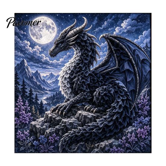 Set Creativo Drago Fantasy Kit Poke Art su Tessuto, Progetto Decorazione Stanza Tema Mitico 3D, Kit Creativo Senza Cuciture per Adulti, Decorazione Casa Fatta a Mano Stress