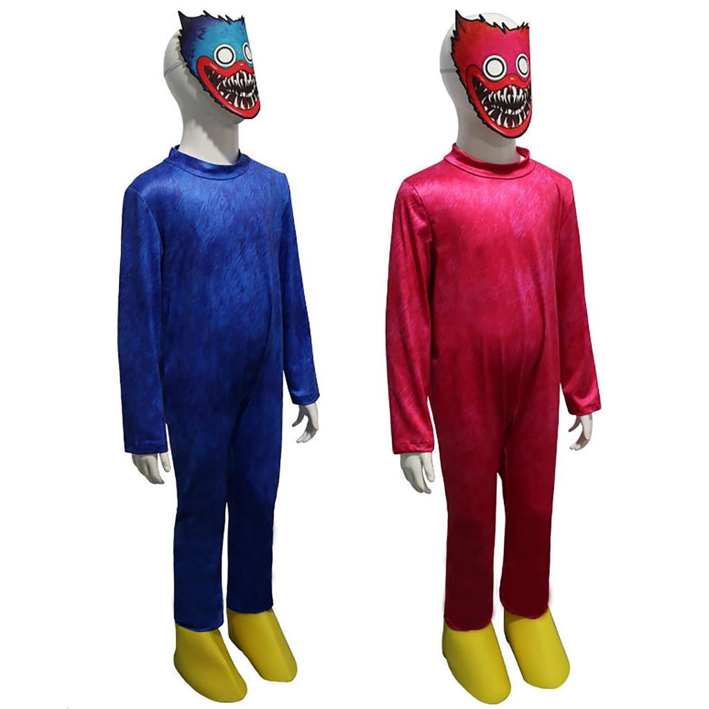 [Milky Time] Poppy Playtime Huggy Wuggie Kissy Missy Cosplay Halloween Kids (Huggie Wuggie, 140cm)