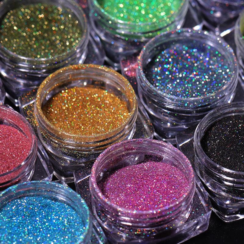 Laser Mirror Nail Glitter Powder Metal Dust Nails UV Gel Polish Pigment Gold Silver Nail Art Decorations Accessories
