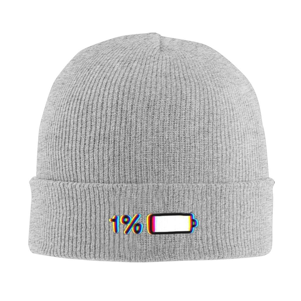 1 Battery Battery Empty Warm Knitted Cap Winter Knit Bonnet Hat Skullies Beanies Hip Hop Caps for Unisex