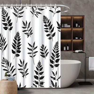 Floral Themed Printed Shower Curtain - Woven Polyester, Machine Washable, Fade Resistant, Spring & All-Season Home Decor