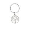 Round Hollow Stainless Steel Keychain Minimalist Geometric Design Fashion Bag Pendant Practical Student Keyring