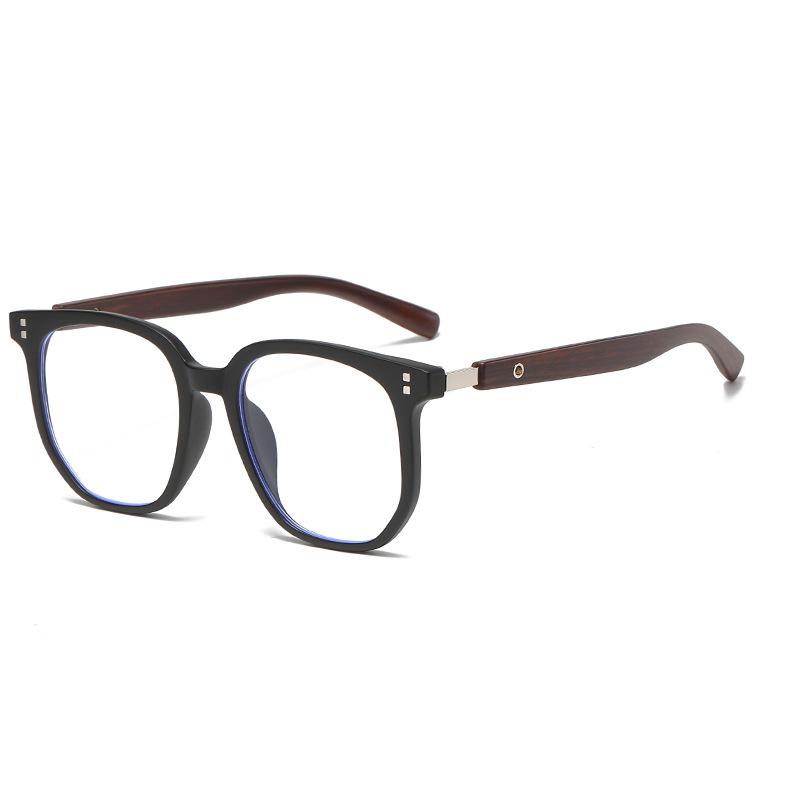14524 Large Frame Square Rice Nail Tr90 Anti-Blue Glasses, Plain Flat Glasses