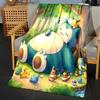 1PC Pokemon Cute Snorlax Printed Soft Fluffy Throw Blanket Air Condition Sleeping Cover Bedding Throws Bed Sheet for Kid Gift