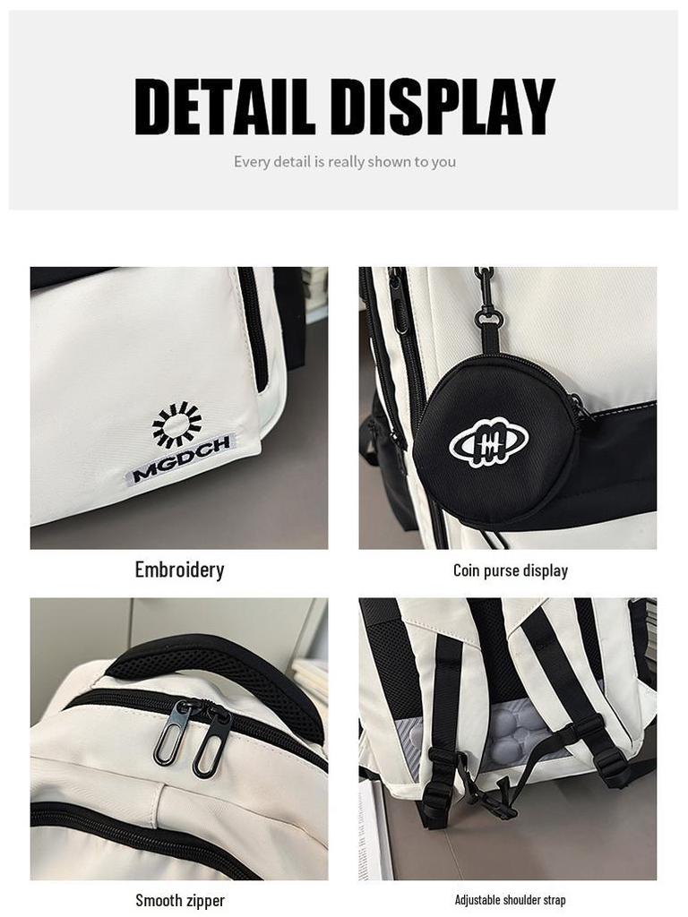 Double Shoulder Versatile Backpack for Students: Stylish, Casual, and Fresh Campus Design