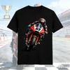 2026 New Unisexs Chinese Flag MotoGP Racer Wheelie Graphic TShirt Biker Streetwear Tee