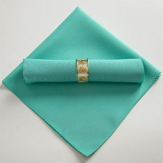 Pure Solid Color Hotel Restaurant Napkin - Red, White, Blue Flower Folded Design