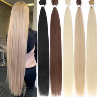 Bone Straight Haarbündel Salon Natürliche Haarverlängerungen Kunstfaser Super Langes Synthetisches Yaki Straight Haar Weaving Voll bis zum Ende