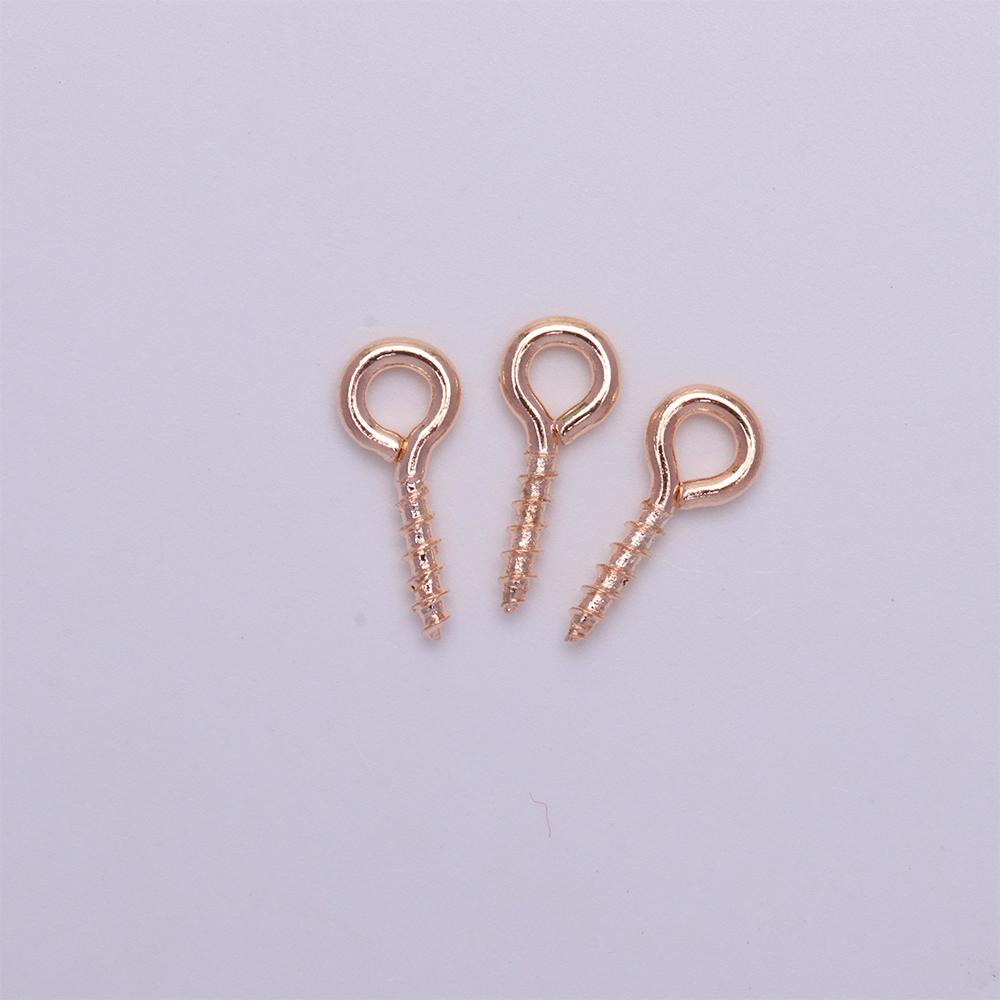 200pcs Small Tiny Mini Eye Pins Eyepins Hooks Eyelets Screw Threaded Gold Color Clasps Hooks Jewelry Findings For Making DIY
